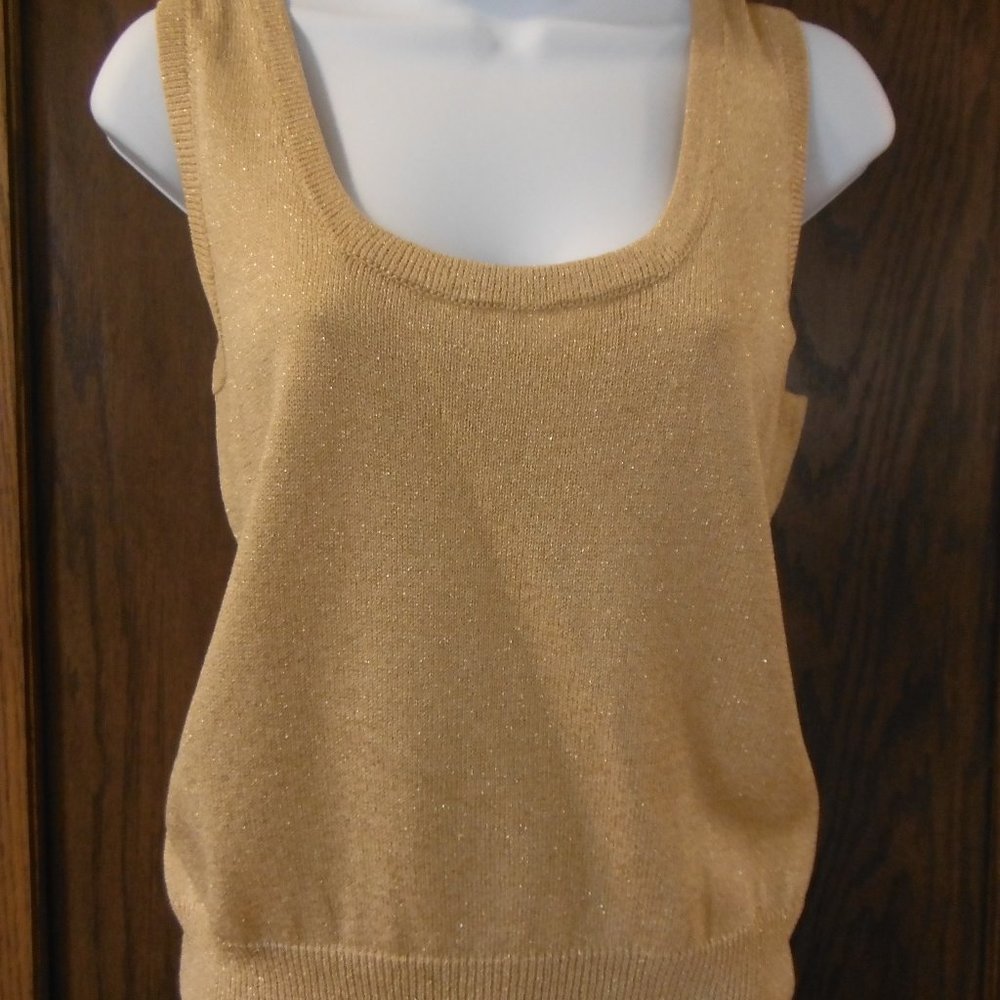 St John Basics Gold Knit Tank Top